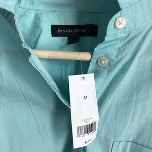 NWT Banana Republic Aqua Button Down Shirt